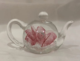 Vintage Dynasty Gallery Heirloom Collectible Paperweight Teapot Blown Art Glass - £14.24 GBP