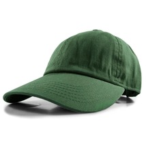 Dark Green Plain Solid Polo Baseball Hat Washed Cotton Adjustable Cap Me... - $14.99