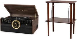 Espresso Victrola Empire Mid-Century 6-In-1 Turntable With 3 Speed Record - £230.93 GBP