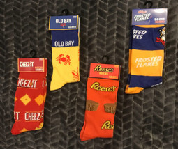 Cheez it Old Bay 4 Pr. Crew Length Socks Advertising Men&#39;s Shoe Sz 6 - 12  NWT - £30.69 GBP