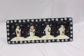 Snowmen Divided Dish Mary Beth Baxter Christmas 19&quot;  Xmas - $12.73