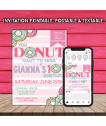 Donut Invitation & Social Media Template  Editable in Photoshop  - $11.99