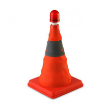 Collapsible Portable Traffic Safety Cone 65cm with Red Flashing LED Light - £36.00 GBP