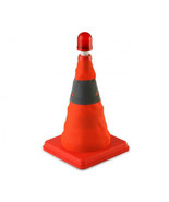 Collapsible Portable Traffic Safety Cone 65cm with Red Flashing LED Light - £35.59 GBP
