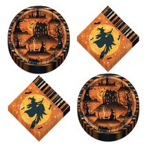 Halloween Haunted House Party Supplies - Paper Dessert Plates and Beverage Napki - £10.95 GBP