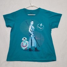 Star Wars Rey BB-8 Womens T Shirt Size 2XL Teal Graphic Casual Tee Disney - £12.89 GBP