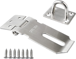Door Lock Hasp Latch,3 Inch SUS 304 Stainless Steel Safety Packlock Clas... - $196.40 MXN