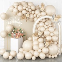 White Sand Balloons, 113Pcs Different Sizes Cream Beige Balloon Garland Arch Kit - £22.72 GBP