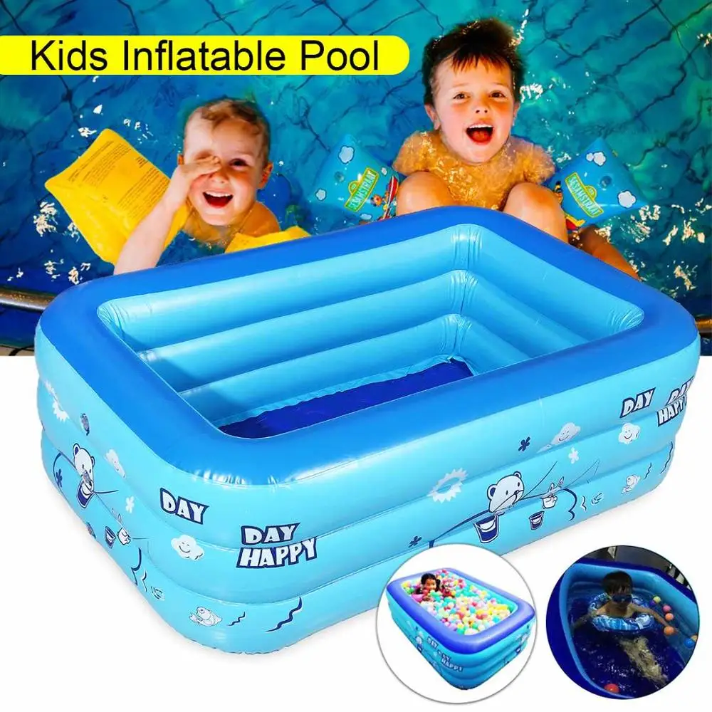 120/130 Children Bathing Tub Baby Home Use Paddling Pool Inflatable Square - £13.62 GBP+