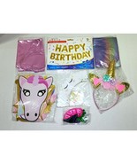Unicorn Party Supplies Balloons Banners Photo Props Headband Cupcake Wra... - £15.64 GBP