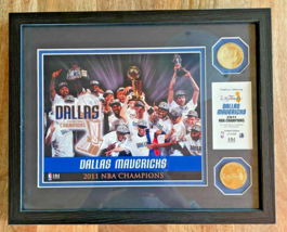 Dallas Mavericks 2011 Champions Framed Photo w/ 2 SOLID BRONZE Medallion... - $1,066.92 MXN