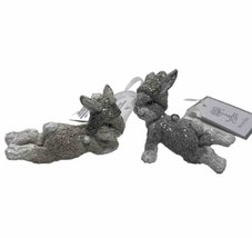 Silver Tree Resin Grey Rabbits with Hats Set of 2 Ornaments - £9.62 GBP