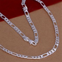 High Quality Mens 6mm Flat Chain 925 Sterling Silver Necklace Fashion Jewelry - $9.99+