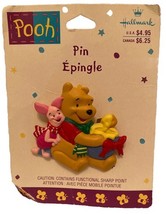 VINTAGE Winnie The Pooh Christmas Holiday Hallmark Disney Pin Brooch Lap... - $14.95