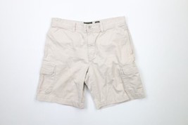 Vintage Eddie Bauer Mens Size 35 Distressed Cargo Shorts Beige Cotton - £27.15 GBP
