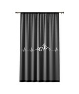 Personalized Curtains With Mountain Range And Heartbeat Line Print - 100... - £51.11 GBP