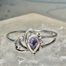 Purple  Ice Ring teardrop Sterling silver band size 6.50  women girls  b... - £3.88 GBP