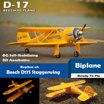 RC Airplane Biplane Beech Plane D17S 6G Gyro Control 3D Aerobatic Stunt ... - $3,300.77 MXN