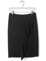 New Banana Republic Women Asymmetric Ruffle Black Lined Pencil Skirt 8 - £31.02 GBP