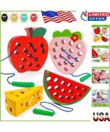 4-Piece Colorful Wooden Lacing Toys for Toddlers - Perfect Learning Gift! - $737.21 MXN