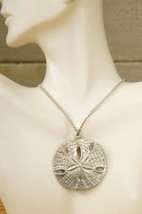 Reed &amp; Barton Jewelry Pewter P516 Sand Dollar Beach Theme Pendant Neckla... - $24.74