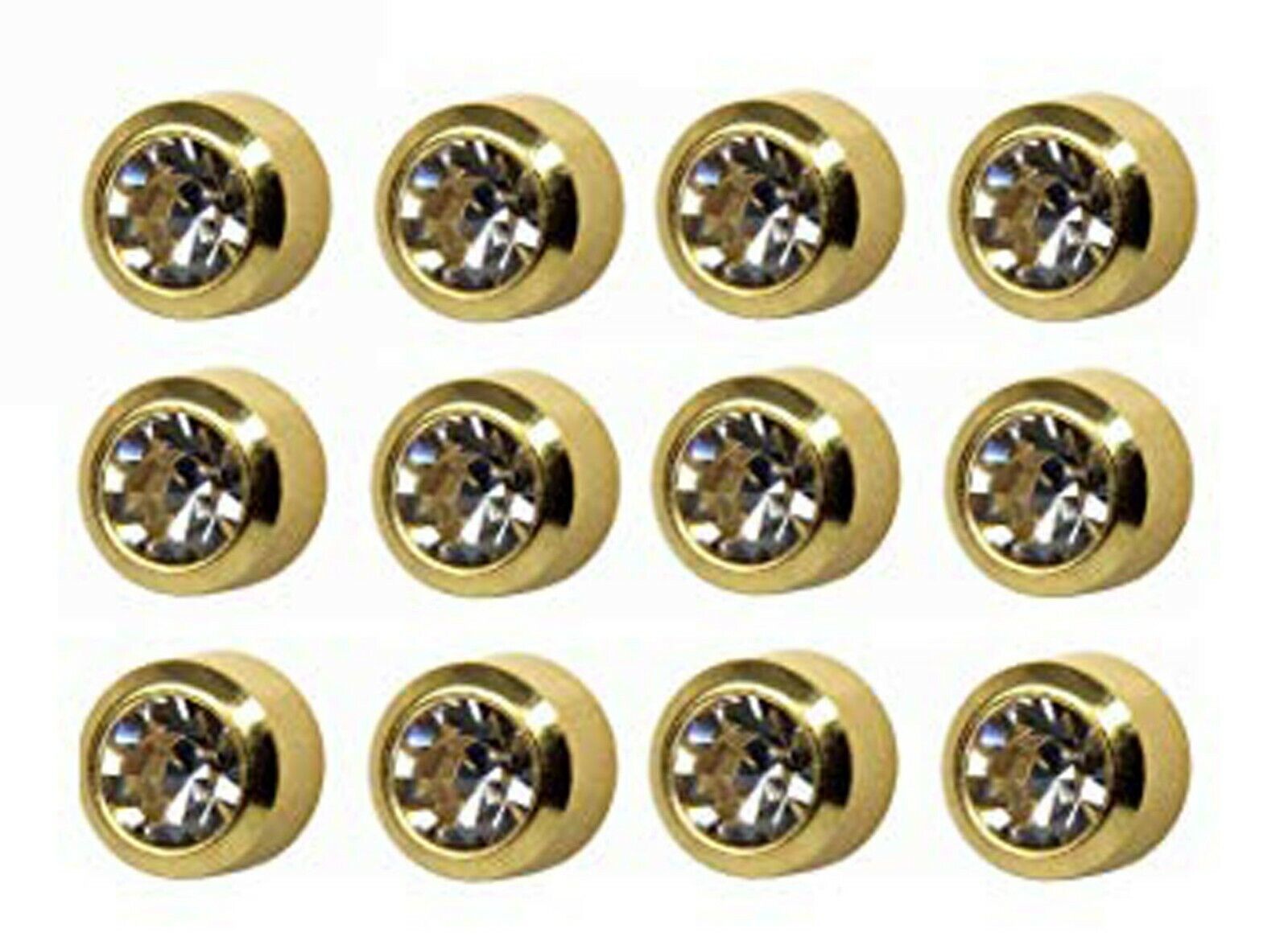 Primary image for Caflon Surgical Mini 3mm Ear piercing Earrings studs 12 pair April Diamond Gold