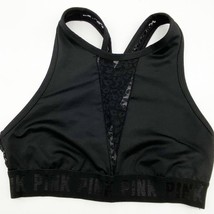PINK Victoria&#39;s Secret Size S Ultimate Sports Bra Animal Print Mesh Black Active - £11.65 GBP