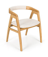 Costway Bamboo Leisure Chair Dining Chair w/ Curved Back &amp; Anti-slip Foo... - £189.09 GBP