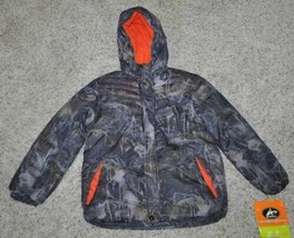Boys Winter Jacket Athletech Hooded Camouflage Puffy Snow Board Ski-size 14/16 - £37.58 GBP