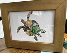 Sea Turtle! - Vintage Postage Stamp Collage Art - £34.52 GBP