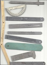 Old Pocket Chum Caliper Tool Gauge Ruler Celluloid B&amp;S Steel Auto Sewing England - £110.46 GBP