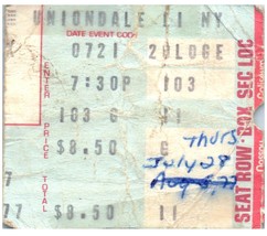 Vintage Alice Cooper Ticket Stumpf Juli 21 1977 Nassau Uniondale New York - £34.41 GBP