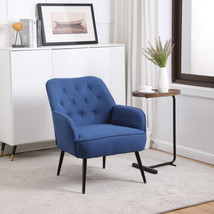 Modern Mid Century Chair velvet Sherpa Armchair for Living Room - Blue - £99.11 GBP