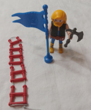 Playmobil Guard Castle Medieval Man Figure Weapon Axe Flag Ladder - $3.54
