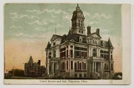 Napoleon,Ohio Court House &amp; Jail Postcard Posted 1909 - $11.68