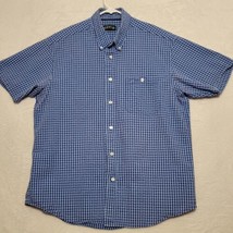 Orvis Men&#39;s Shirt Size XL Blue Textured Check Short Sleeve Casual - £21.91 GBP