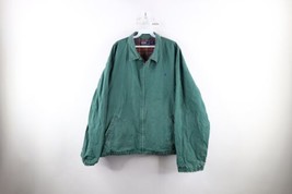 Vtg 90s Ralph Lauren Mens 2XL Thrashed Flannel Lined Cotton Bomber Jacket Green - £46.70 GBP