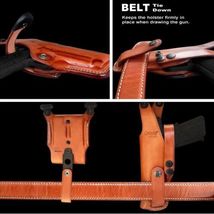 Fits H&K P30 9/40 3.85”BBL Leather Shoulder Holster Double Mag Case #1027# RH image 9