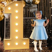 Marquee Light Up Numbers 1, 4Ft Diy Marquee Numbers For 1St 21St Birthda... - $54.99