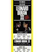 Sugar Ray Leonard vs. Roberto Duran III Authentic Boxing Fight Ticket 12... - £76.83 GBP