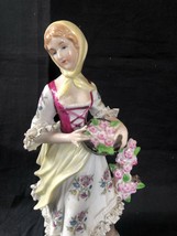 Antique german porcelain lady with flowerbasket - £102.22 GBP