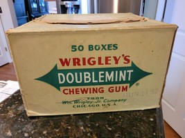 1952 Vtg Wrigleys Spearmint DoubleMint Chewing Gum Shipping Box General Store 50 - £107.54 GBP