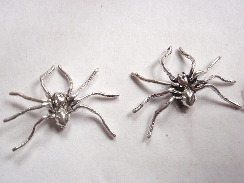 Very Spindly Spider Stud Earrings 925 Sterling Silver