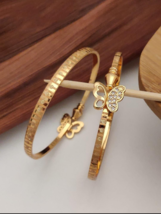 Indian Women Bollywood Style Gold Plated Bangle Bracelet CZ Kada Jewelry Set - £22.77 GBP
