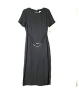 K Studio Womens Dress Maxi Sheath Size 12 Silver Belt Accent Black NWT USA - £34.53 GBP