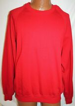 Vintage 90s JERZEES Blank 50/50 RED Crew Neck Adult XL SWEATSHIRT Made USA - $24.74