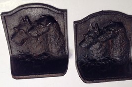 Hurley USA Antique Bookends Cast Iron Scottie &amp; Wirehaired Terrier  Dogs - £74.00 GBP