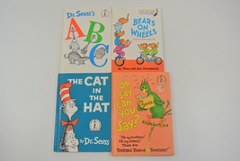 Dr. Seuss Book Lot of 4 ABC Bears on Wheels Cat in the Hat Oh Say Can You Say EX - £19.25 GBP