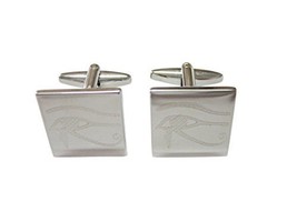 Silver Toned Etched Eye of Horus Cufflinks - £31.44 GBP