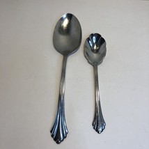 Serving Spoon Sugar Spoon Oneida Bancroft Flatware Glossy 8&quot; 6&quot; - £15.57 GBP